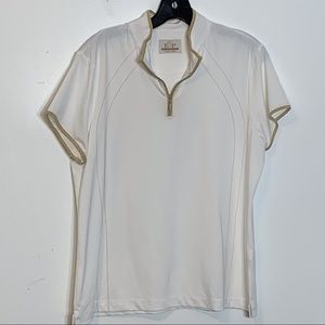 EUC‎ Vintage EP Pro Tour Tech White/Tan Golf Shirt